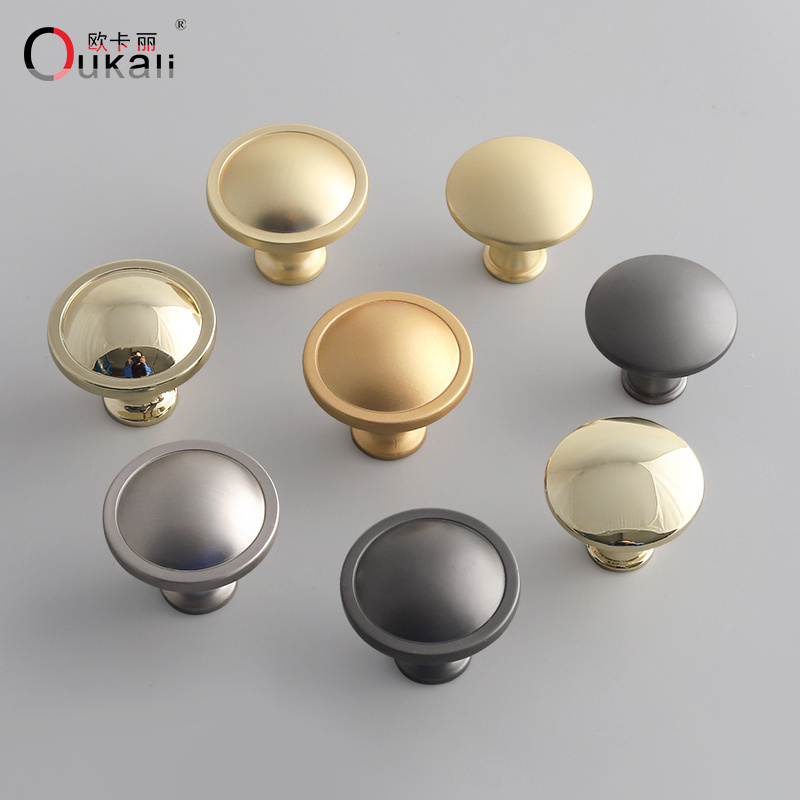 Oukali High Quality Modern Zinc Hardware Cabinet Furniture Drawer Knob Kitchen Handle Knobs