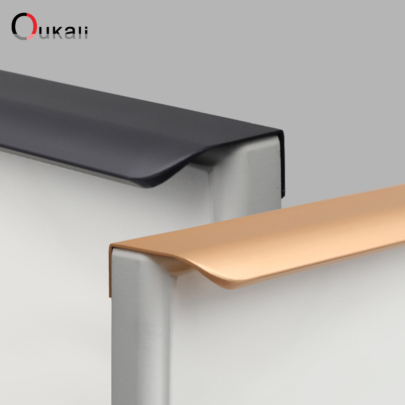 Oukali Modern Style Kitchen Cabinet Pull Aluminium Profile Cheap Hidden Furniture Cupboard Cabinet Concealed Long Handles