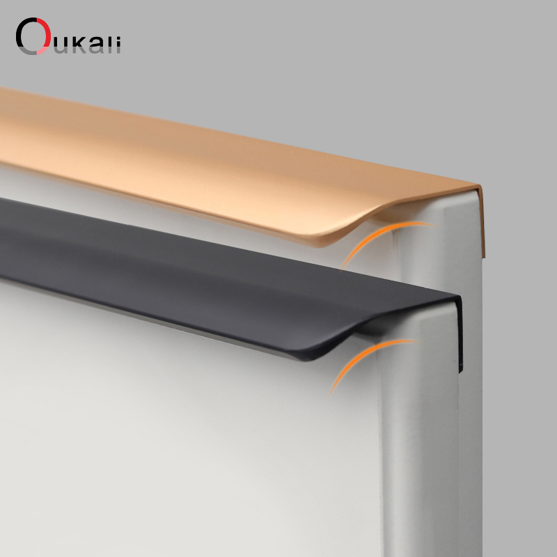 Oukali Modern Style Kitchen Cabinet Pull Aluminium Profile Cheap Hidden Furniture Cupboard Cabinet Concealed Long Handles