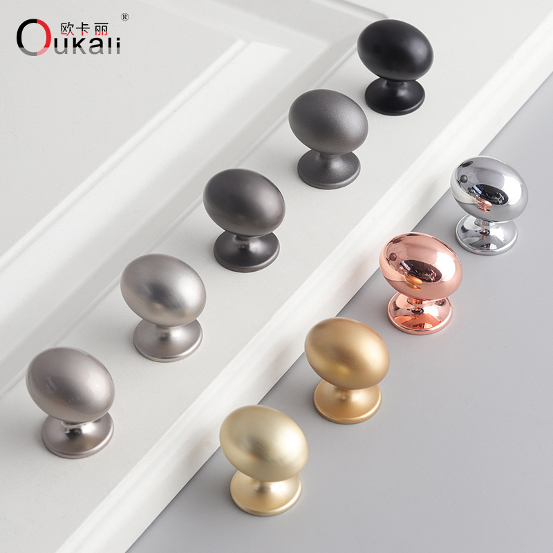 Oukali Hardware High quality Oval Zinc Alloy cupboard handles Furniture Kitchen drawer Handle pulls knobs With Different Color