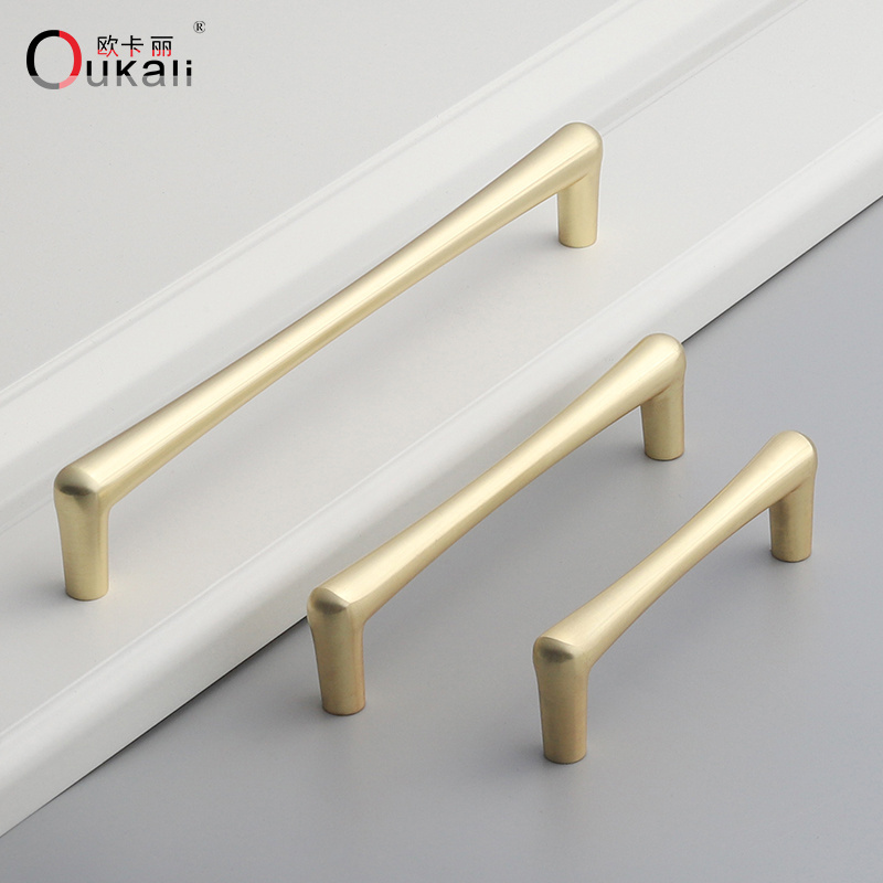 Wenzhou Oukali hardware factory modern gold cabinet accessories cupboard drawer furniture luxury pull handles