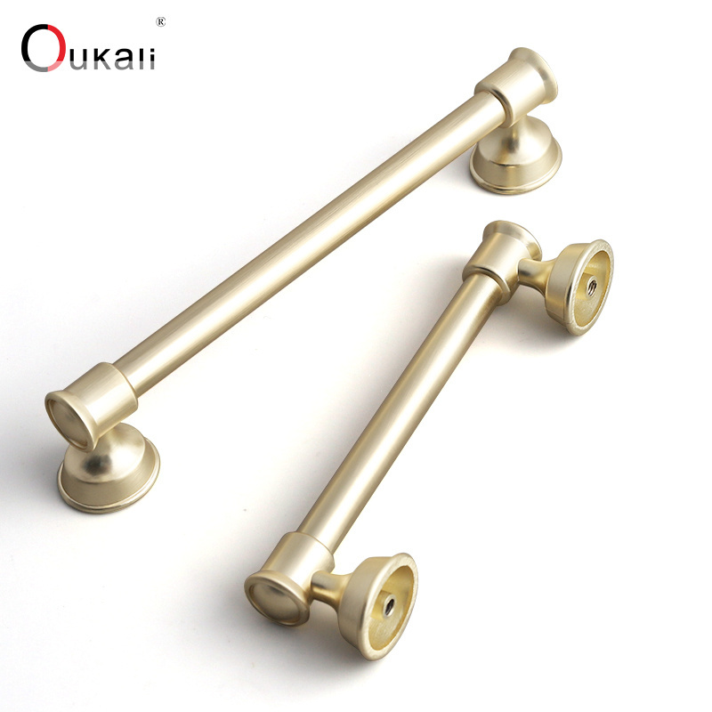 New European Style Luxury Zinc Alloy Brushed Nickel Gold Straight Bar Cabinet Door Hardware Interior Closet Knurled Handle