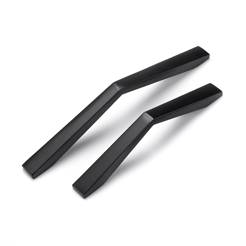 Oukali home decorative hardware zinc alloy Matte black 96mm 128mm 192mm Kitchen cabinet handles