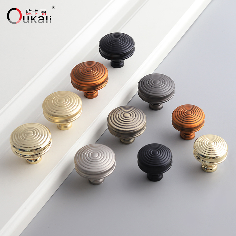 Oukali Hot Sale Zinc Alloy Modern Kitchen Cupboard Door Metal Draw Pulls Drawer Knob Furniture Cabinet Handle Kitchen Knobs