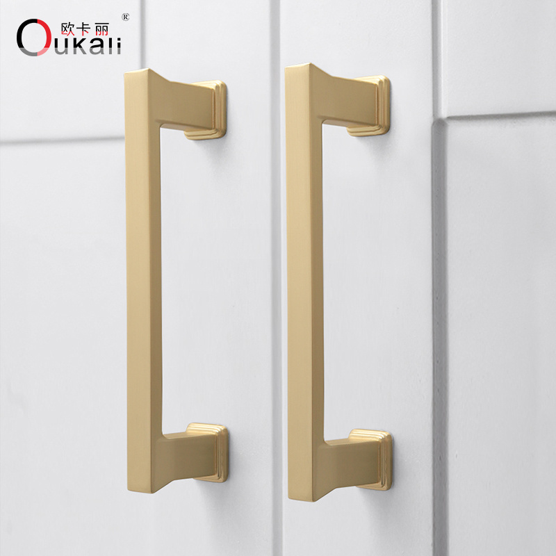 new handle Pulls Modern kitchen Gold furniture cabinet handle, china furniture hardware supplier brushed nickel cabinet handles