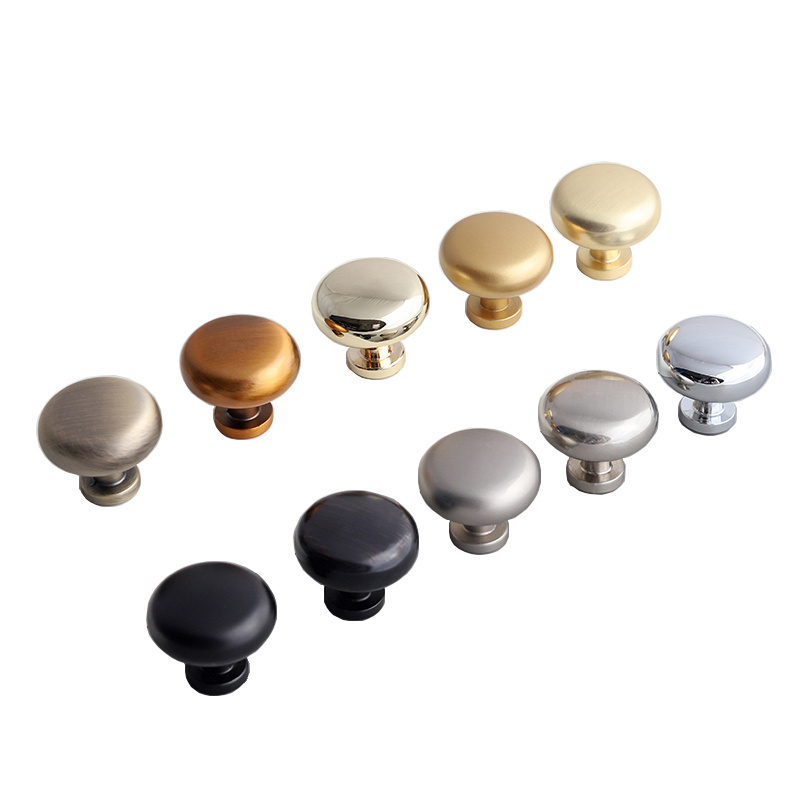 Oukali Brushed Nickel Single Hole Mushroom Shape Drawer Knob Modern Cabinet Wardrobe Zinc Alloy Handle Knob