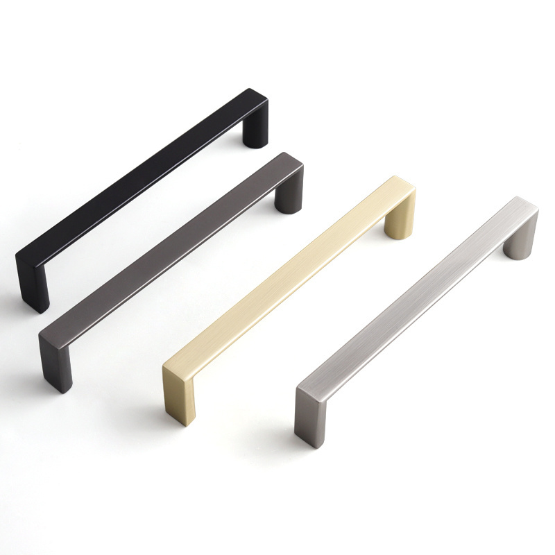 Oukali China Handle Furniture Hardware US Market Satin Nickel Brushed Brass 128mm Cabinet Drawer Zinc Handle Pull