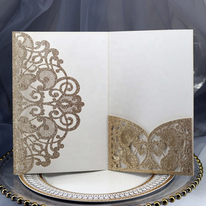 Marriage Invitation Card Luxury Wedding Invitation Card  with Gitter Powder