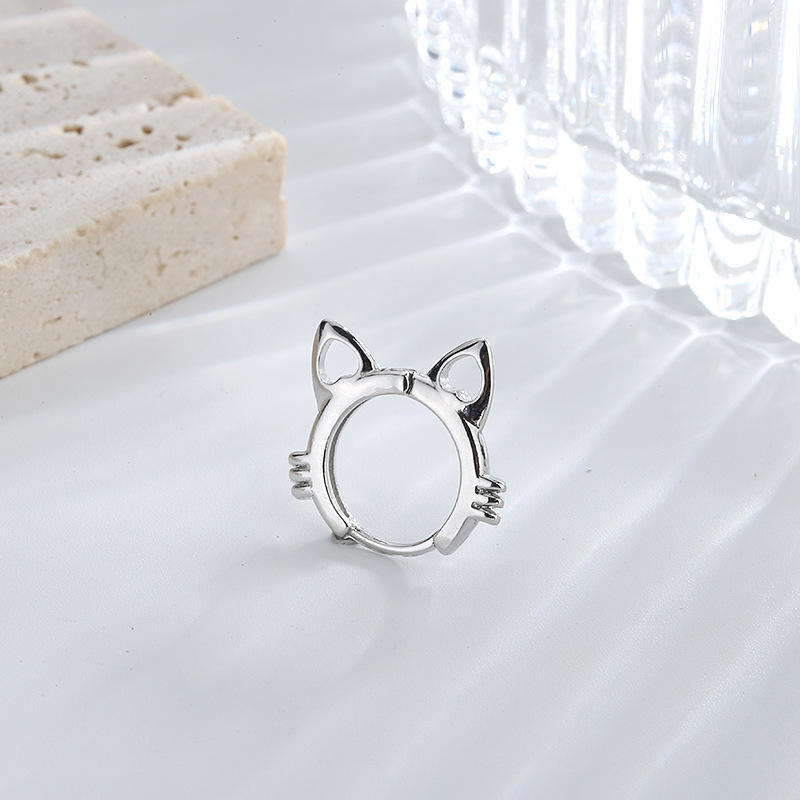 Fashion Animal Jewelry Stud Ear Buckle Ladies Female Aesthetics Accessories Lovely Pet Cat Hoop Earring boucle d'oreille