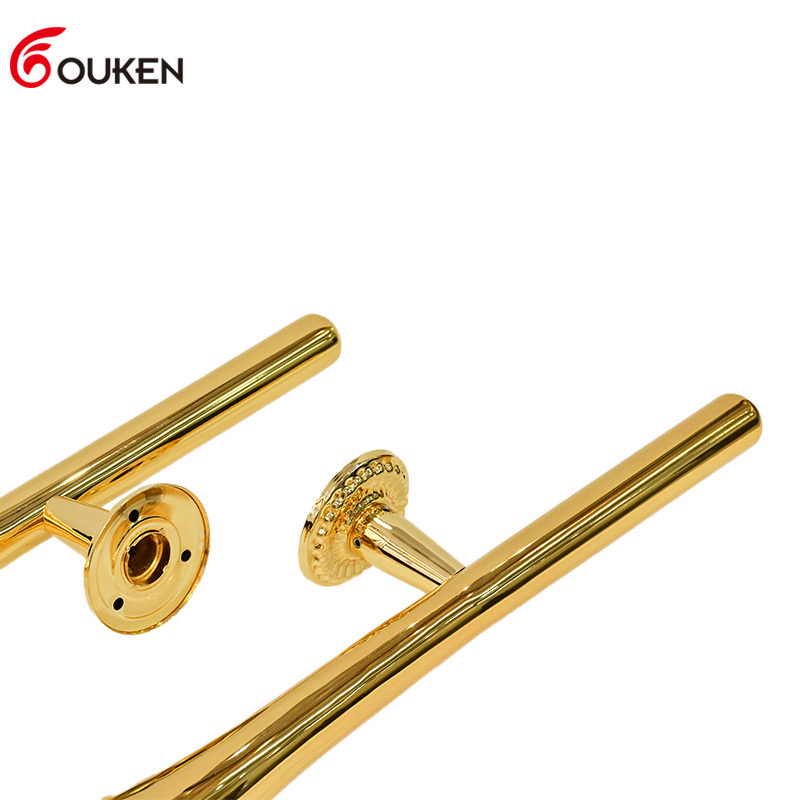 Hotel Stainless Steel Handle brushed Brass Door Handle LUxury Gold Long Door Handle