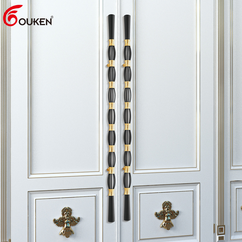 European Decorative Hotel Pull Handle Metal Modern Custom Luxury Front Door Interior golden main Door Handles