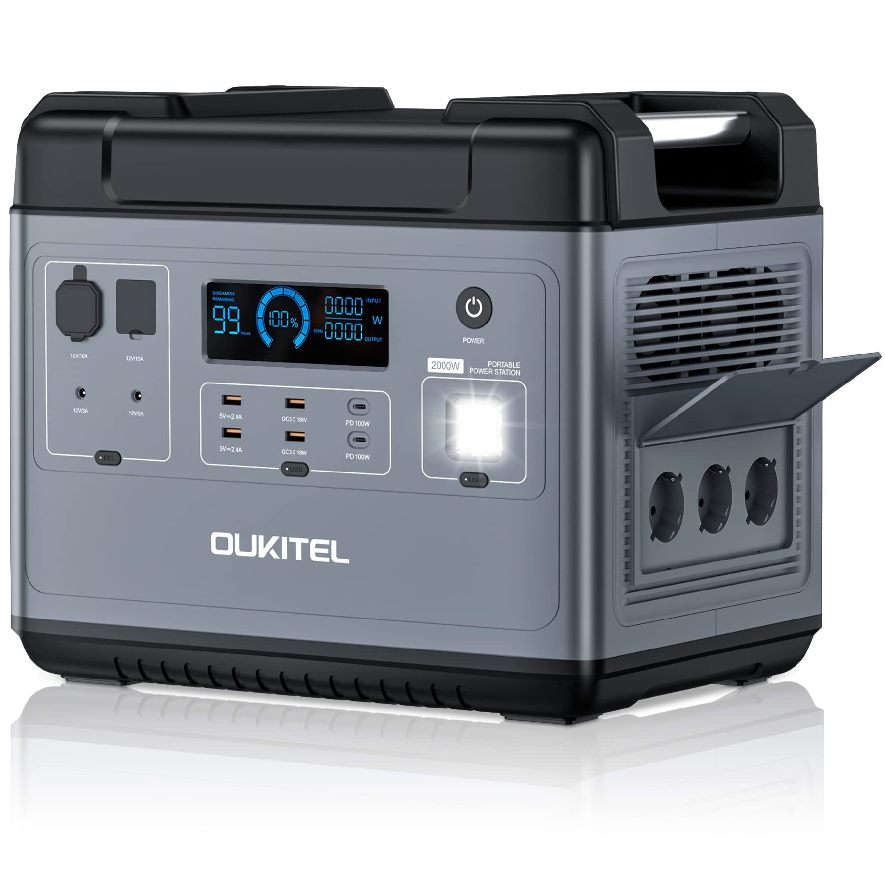 Oukitel P2001 P2001E Portable Power Station 220V Powerstation Lifepo4 2000w Auto Emergency Power Station Portable Battery