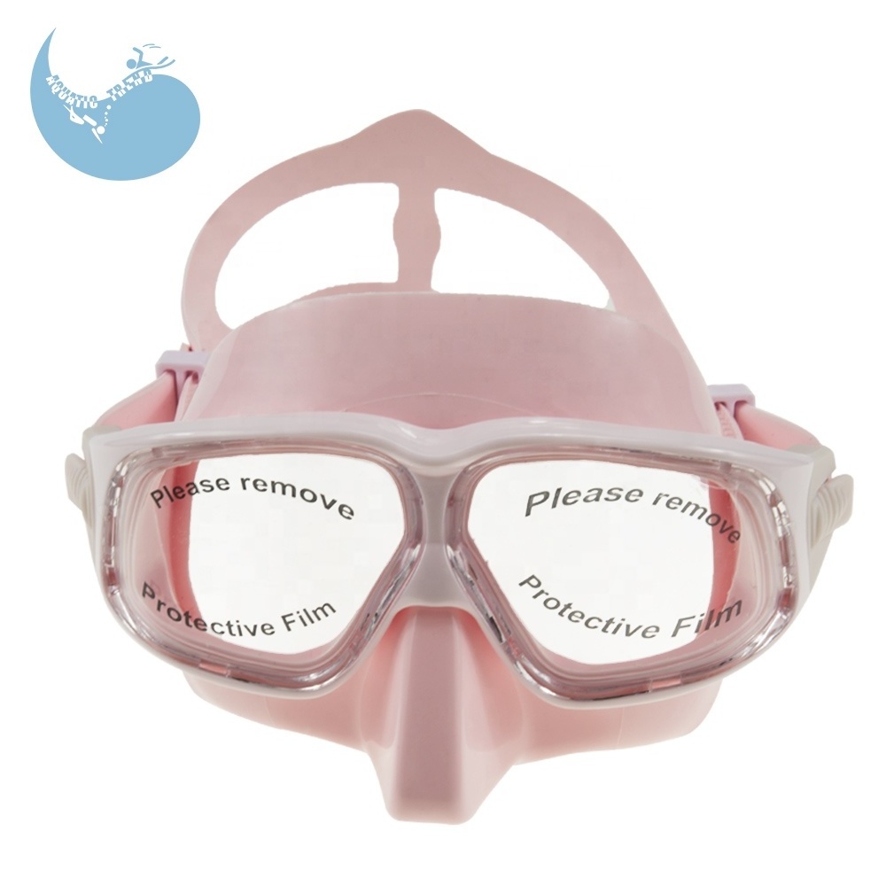 hot adult custom pink black white silicone anti fog soft diving snorkeling scuba freediving mask