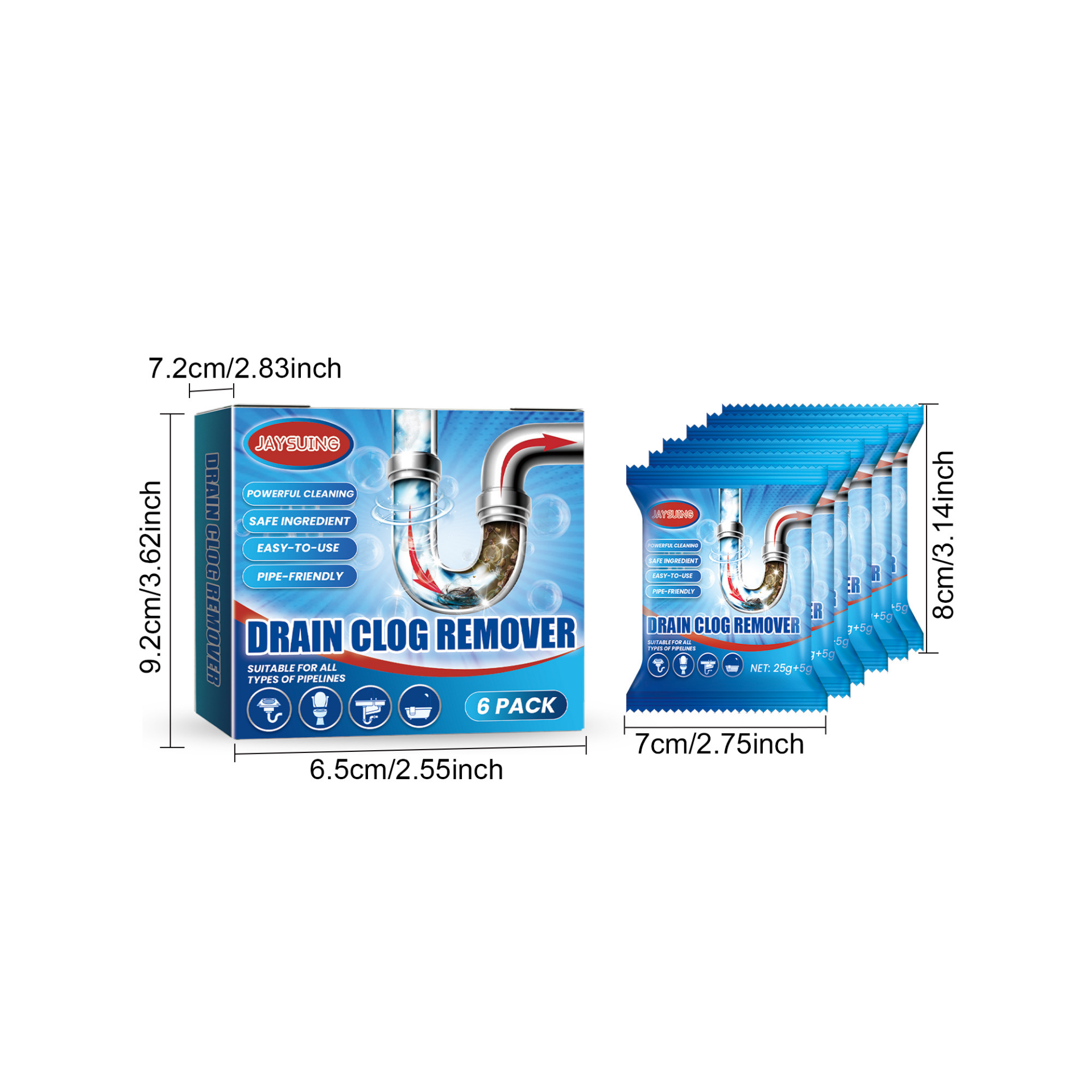 Drain blockage Remove powder Toilet kitchen drain blockage dredging clean deodorant powder