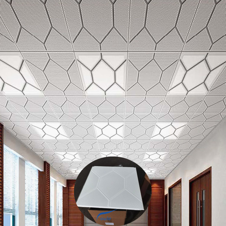 Popular Hexagon Suspended False Metal 2 x 2 Panels for Modern Houses Bedroom Aluminum Ceiling Tiles