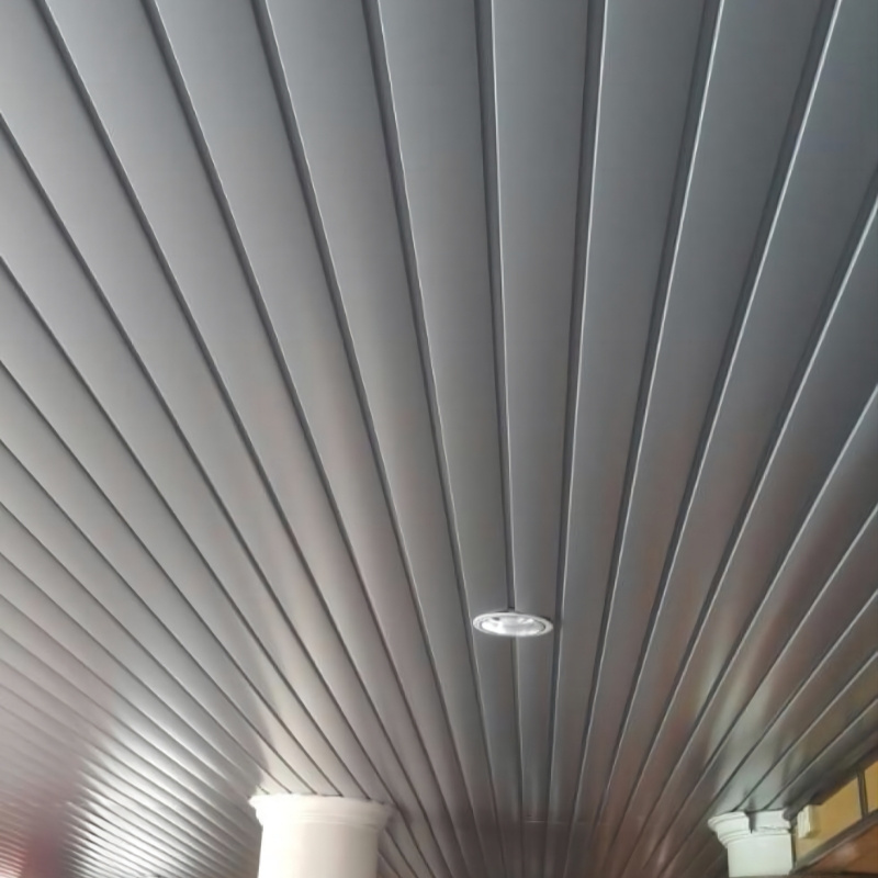 Foshan Metal Ceiling Tiles Panel Construction Material Aluminium linear strip ceiling Aluminum Modern baffle ceiling