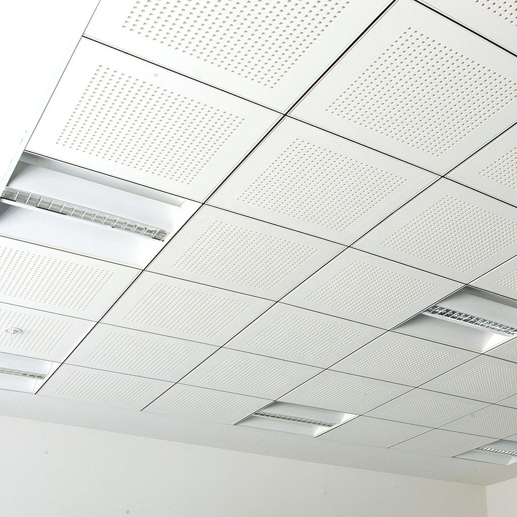 Plain Metal Ceiling Board Perforated Aluminum Lay In 2x2 Ceiling Tiles