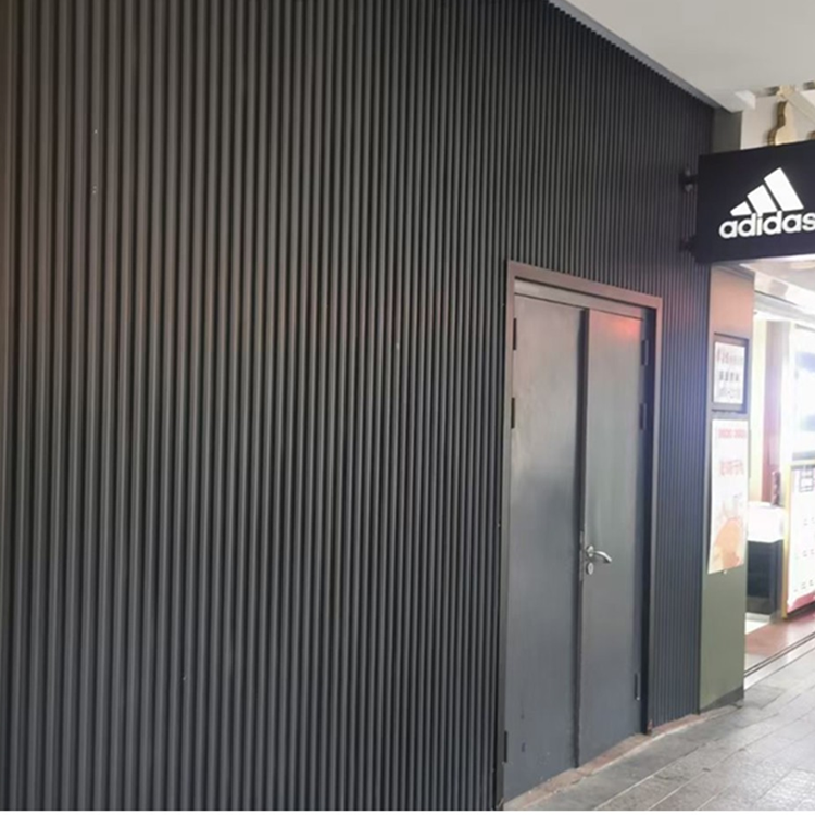 Black Convex wave board aluminum profile corrugated cladding metal curtain wall panels for building decoration