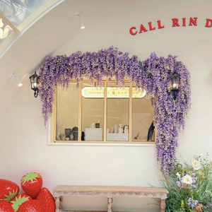 K-0635 Artificial silk hanging wisteria flower vine wedding decoration ceiling flower wisteria hanging flowers