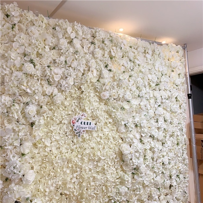 F-1606 40*60cm artificial wall flower backdrop panel for white rose decoration