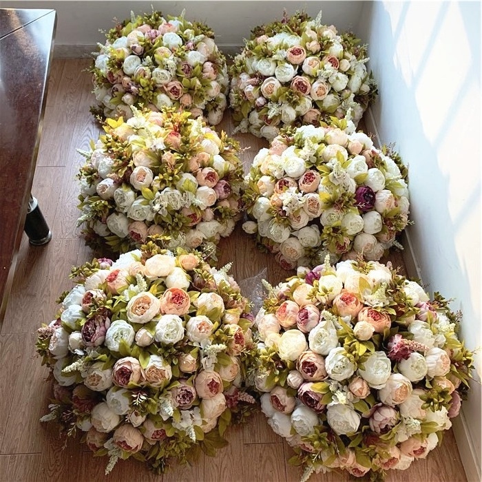 F-1706 Oem Centerpieces Wedding Table Peony Artificial Flower Balls