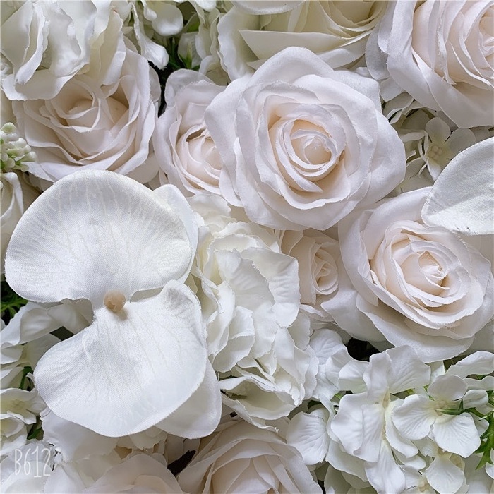 F-1580 Factory Wedding Decoration Silk Flowers Artificial Wall Backdrop 40*60 CM White Orchid Flower Wall Panels