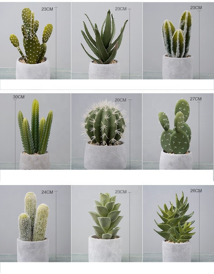 A-3054 Mini Artificial Tropical Desert Barrel Cactus Craft For Indoor Decoration