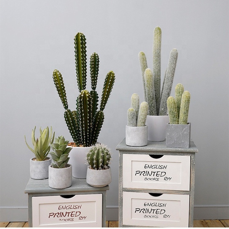 A-3054 Mini Artificial Tropical Desert Barrel Cactus Craft For Indoor Decoration