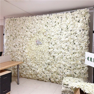 F-1606 40*60cm artificial wall flower backdrop panel for white rose decoration