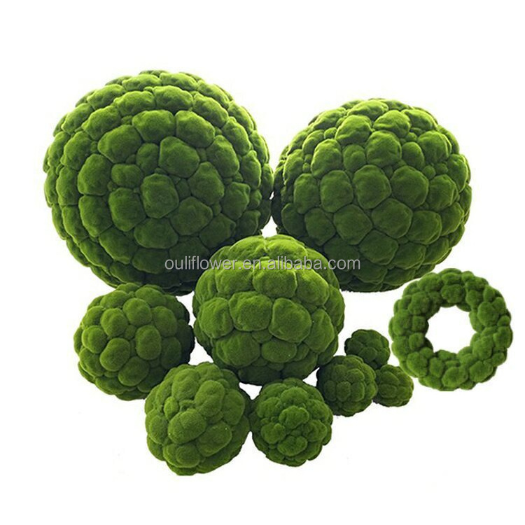 K-0227 Multiple Sizes Moss Ball Home Decoration Simulation Artificial Moss Ball