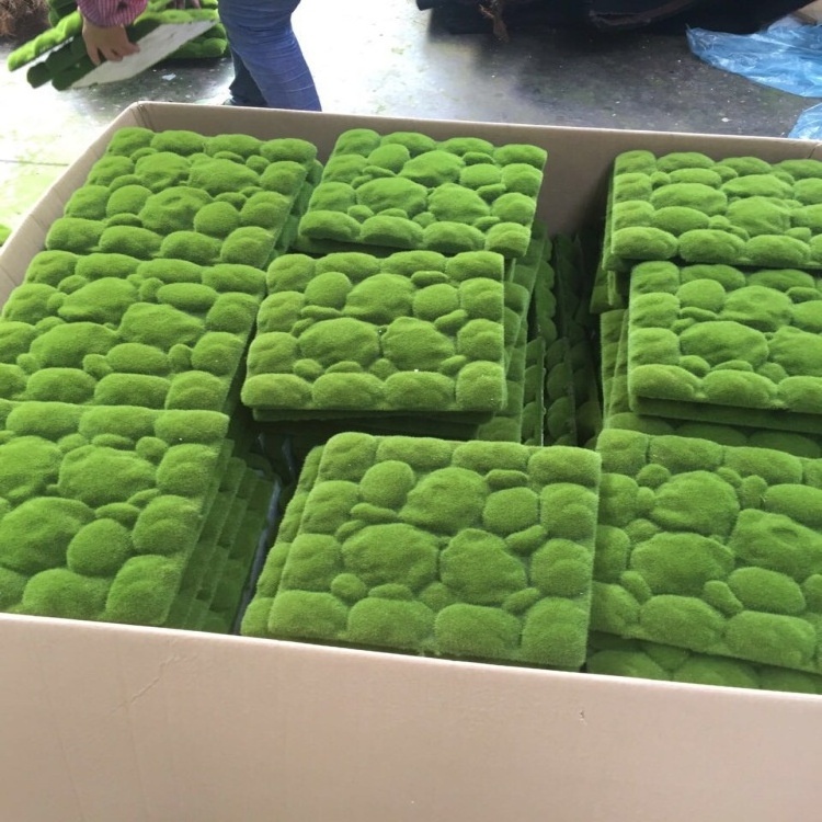 V-3083 Hot sale Artificial Stone Moss Green Grass Wall For Decoration