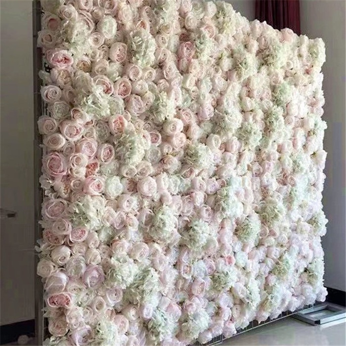 F-1598 Wholesale Discount Wedding Decoration 40*60 Cm Floral Backdrop White Flowers Wall Artificial Peony Flower Wall