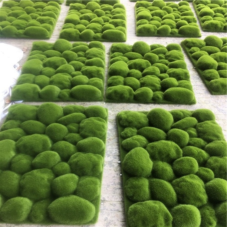 V-3083 Hot sale Artificial Stone Moss Green Grass Wall For Decoration