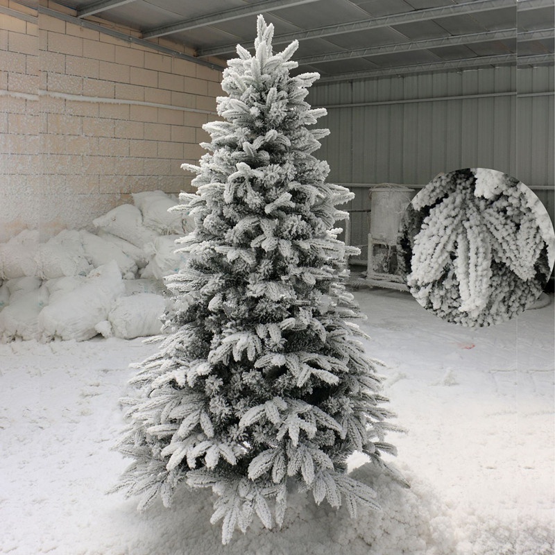 A-2001 Customized 90CM-400CM Flocked Snow Flocked Artificial Christmas Tree For Decoration