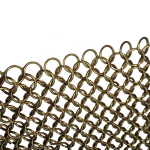 Brass Copper Stainless Steel Chainmail Ring Mesh / Chain Mail Decorative Metal Mesh