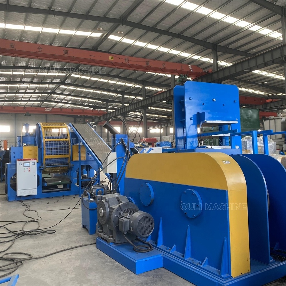 2024 most popular tire cutting machine, Giant tyre cutter for tire recycling machine,waste tyre shredder rubber machinery