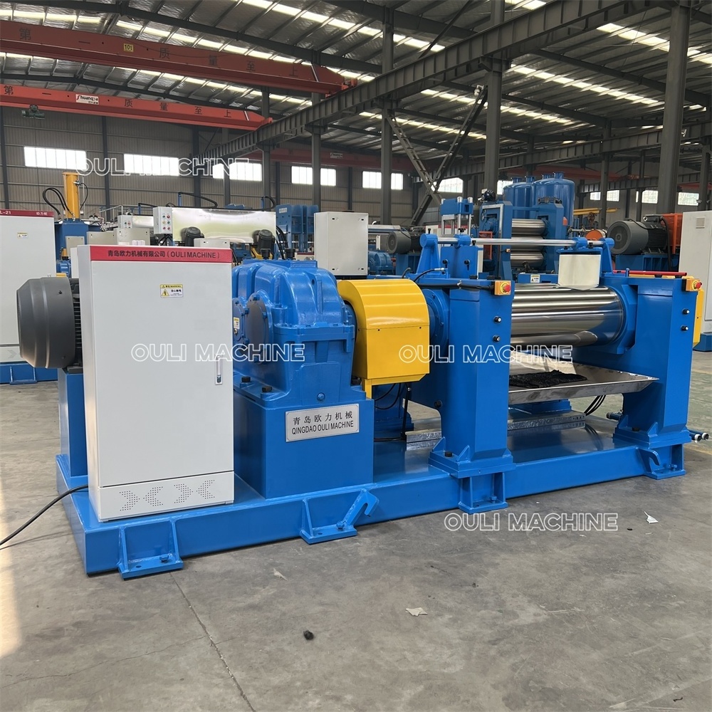 Plastic&rubber compound two roll mill machine, open type rubber mixing mill with automatic machine, rubber mixer machinery