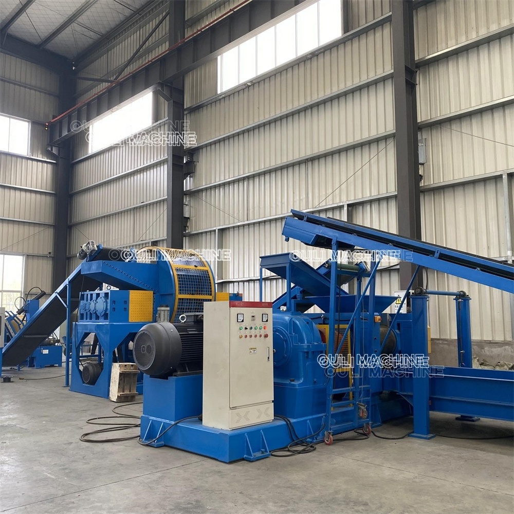 Big commercial scraps tire shredder recycling machine,waste tyre crusher cracker equipment machine,rubber cutting machinery