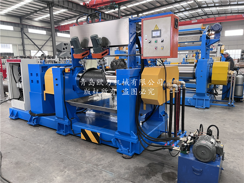 Open type roller rubber two roll mixing mill machine with cutter for plastics PVC PP PE graphene, laboratory mix mill rubber