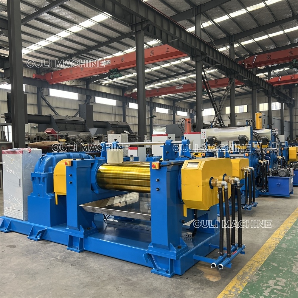 Plastic&rubber compound two roll mill machine, open type rubber mixing mill with automatic machine, rubber mixer machinery