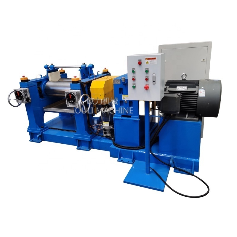 Plastic&rubber compound two roll mill machine open type rubber mixing mill with automatic rubber mixer