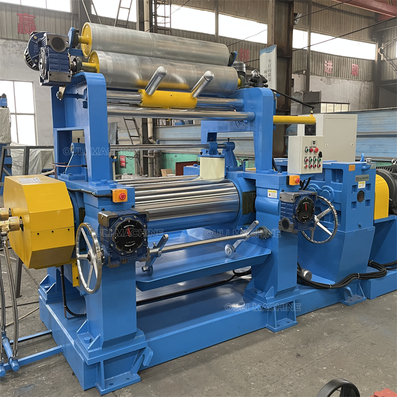 Plastic&rubber compound two roll mill machine open type rubber mixing mill with automatic rubber mixer