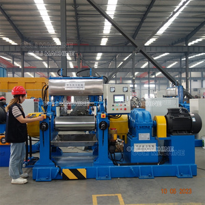 Plastic&rubber compound two roll mill machine, open type rubber mixing mill with automatic machine, rubber mixer machinery