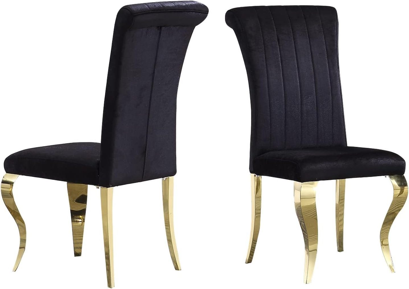 luxury dining room 4 sill furniture table set chair modern metal black velvet dinning chair