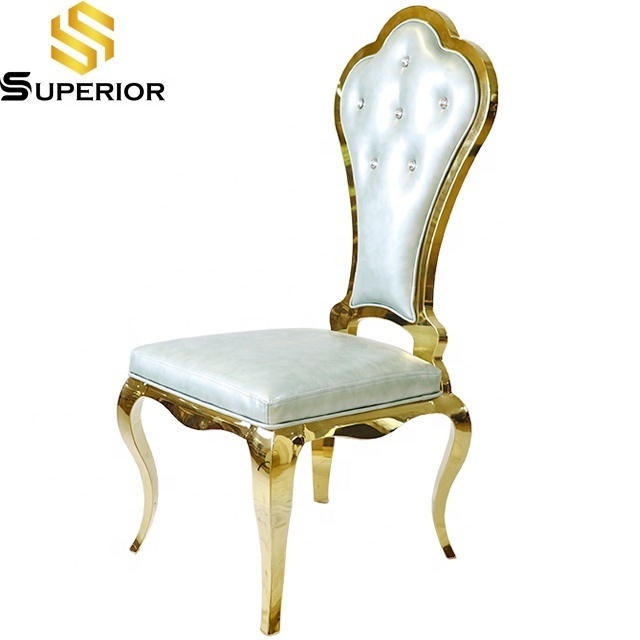 luxury design gold wedding chairs for bride and groom