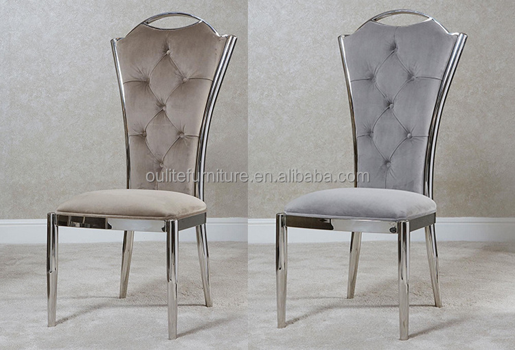 silver throne chairs wedding home dinning chairs modern metal white faux leather dining chair