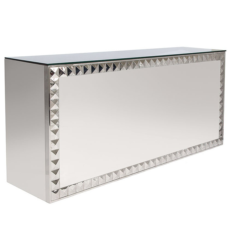 modern stainless steel rectangle night club bar counter table for reception desk