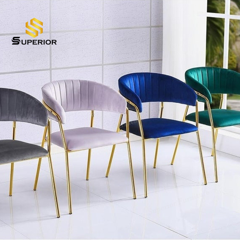 accent chairs furniture modern luxury gold legs kitchen dining room table set velvet dining chair