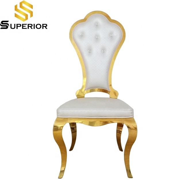 luxury design gold wedding chairs for bride and groom