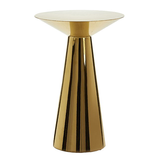 outdoor stainless steel gold round bar table for hotel restaurant and wedding